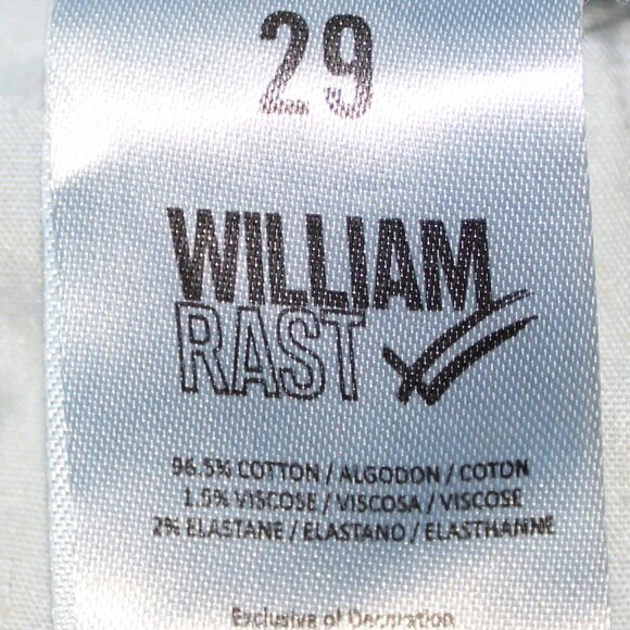 William Rast Cropped Straight Leg Distressed Mid-Rise Blue Medium Wash Jeans, 29 - Picture 4 of 4